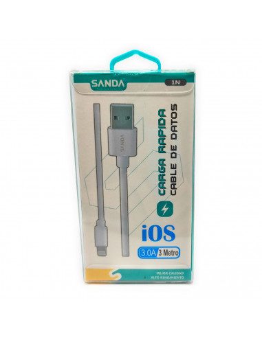 Cable de datos para móvil Iphone 3.0A, carga rápida, cable de 1,2 m, transferencia de datos de smartphone a portátil u otro disp