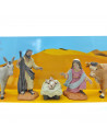 Tradineur - Figuras de nacimiento belén navideño, 8 cm, durexina, niño Jesús, virgen María, José, buey y mula, pesebre, navidad,