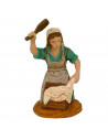 Tradineur - Set 4 figuras de campesinos para belén navideño 8 cm, durexina, figuras decorativas nacimiento, pesebre, navidad, de