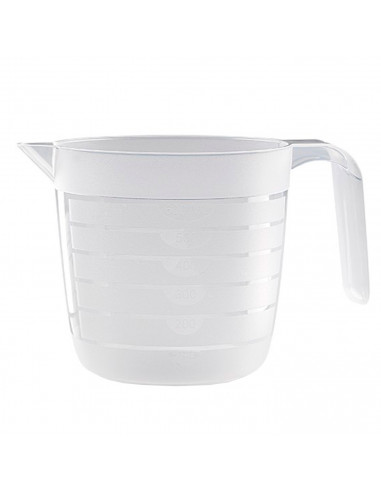 Tradineur - Jarra medidora de plástico de 600 ml. Recipiente para medir líquidos y sólidos 11 x 10,5 cm, cocina o repostería, vá