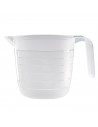 Tradineur - Jarra medidora de plástico de 600 ml. Recipiente para medir líquidos y sólidos 11 x 10,5 cm, cocina o repostería, vá
