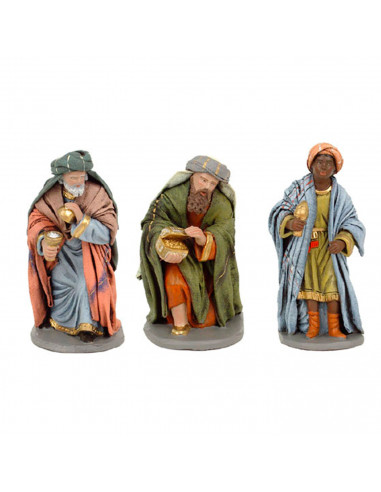 Tradineur - Set básico de figuras de belén navideño 10 cm, 11 piezas, marmolina, figuras decorativas nacimiento Jesús, Virgen Ma