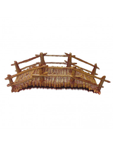 Tradineur - Puente de troncos para portal de belén 5 x 16,5 x 5,5 cm, durexina, puente para nacimiento, pesebre, navidad, decora