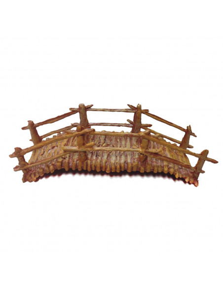 Tradineur - Puente de troncos para portal de belén 5 x 16,5 x 5,5 cm, durexina, puente para nacimiento, pesebre, navidad, decora