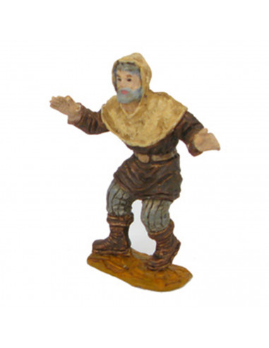 Tradineur - Set de 5 figuras belén navideño anunciación 4 y 5 cm, durexina, figuras decorativas nacimiento, campesinos, ángel, p