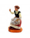 Tradineur - Figura de bordadora para belén navideño 8 cm, durexina, figura decorativa nacimiento, pesebre, navidad, decoración t