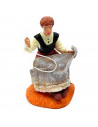 Tradineur - Figura de bordadora para belén navideño 8 cm, durexina, figura decorativa nacimiento, pesebre, navidad, decoración t