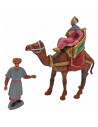 Tradineur - Figuras de reyes magos, camellos y pajes para belén navideño 12 y 7 cm, durexina, figuras decorativas nacimiento, pe