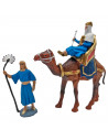 Tradineur - Figuras de reyes magos, camellos y pajes para belén navideño 12 y 7 cm, durexina, figuras decorativas nacimiento, pe