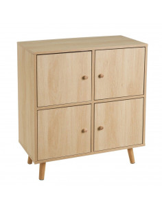 Aparador con 4 puertas y patas, madera MDF, 70 x 35 x 78,6 cm, mueble almacenamiento para dormitorio, salón, mobiliario de almac