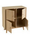 Aparador con 4 puertas y patas, madera MDF, 70 x 35 x 78,6 cm, mueble almacenamiento para dormitorio, salón, mobiliario de almac