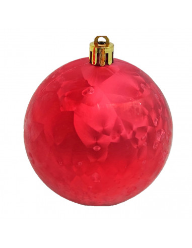 Pack de 4 bolas de navidad rojas, diámetro 8 cm, con cordón dorado para colgar en el árbol o abeto navideño, adornos festivos co