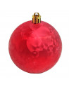Pack de 4 bolas de navidad rojas, diámetro 8 cm, con cordón dorado para colgar en el árbol o abeto navideño, adornos festivos co