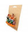 Tradineur - Figura de alfarero para belén navideño 7,3 x 8,7 x 4,2 cm, durexina, figura decorativa nacimiento, pesebre, navidad,