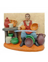 Tradineur - Figura de alfarero para belén navideño 7,3 x 8,7 x 4,2 cm, durexina, figura decorativa nacimiento, pesebre, navidad,
