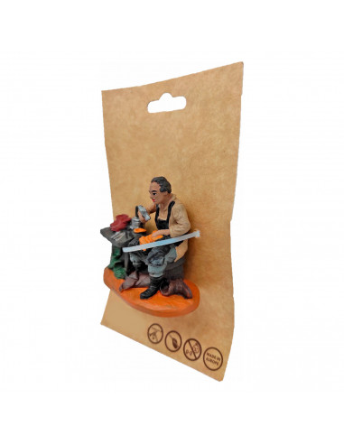 Tradineur - Figura de zapatero para belén navideño 6,5 x 7,5 x 4 cm, durexina, figura decorativa nacimiento, pesebre, navidad, d