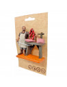 Tradineur - Figura de carnicero para belén navideño 8,5 x 9 cm, durexina, figura decorativa oficios nacimiento, pesebre, navidad