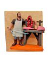 Tradineur - Figura de carnicero para belén navideño 8,5 x 9 cm, durexina, figura decorativa oficios nacimiento, pesebre, navidad