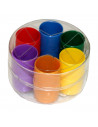 Tradineur - Set 6 cubiletes y fichas de parchís, dados y estuche de plástico, accesorios juegos de mesa, tradicional, desarrollo