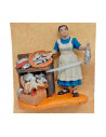 Tradineur - Figura de pescadera para belén navideño 8,5 x 9 cm, durexina, figura decorativa oficios nacimiento, pesebre, navidad