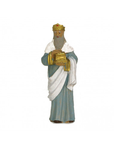 Tradineur - Figuras de reyes magos adorando para belén navideño 9,5 cm, durexina, figuras decorativas nacimiento, pesebre, navid