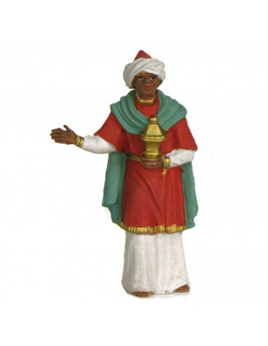 Tradineur - Figuras de reyes magos adorando para belén navideño 9,5 cm, durexina, figuras decorativas nacimiento, pesebre, navid