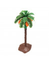 Tradineur - Palmera con dátiles decorativa 12 x 4,5 cm, resina, árbol artificial en miniatura para crear escenarios decorativos,
