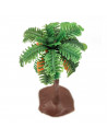 Tradineur - Palmera con dátiles decorativa 12 x 4,5 cm, resina, árbol artificial en miniatura para crear escenarios decorativos,