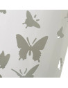 Paragüero metálico redondo diseño de mariposas 49 x 19,5 cm, estilo moderno, soporte para paraguas con recipiente de plástico, i