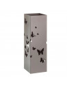 Paragüero metálico cuadrado diseño de mariposas 49 x 15,5 cm, estilo moderno, soporte para paraguas con recipiente de plástico,