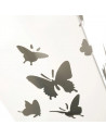 Paragüero metálico cuadrado diseño de mariposas 49 x 15,5 cm, estilo moderno, soporte para paraguas con recipiente de plástico,