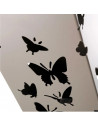 Paragüero metálico cuadrado diseño de mariposas 49 x 15,5 cm, estilo moderno, soporte para paraguas con recipiente de plástico,