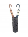 Paragüero metálico redondo diseño de gotas y paraguas 49 x 19,5 cm, soporte para paraguas con recipiente de plástico, ideal para