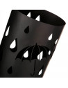 Paragüero metálico redondo diseño de gotas y paraguas 49 x 19,5 cm, soporte para paraguas con recipiente de plástico, ideal para