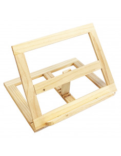 Atril porta libros de madera de pino 20 x 27 cm, soporte de libros plegable, ideal para leer, estudiar, colocar libros de cocina