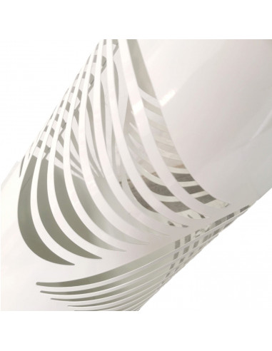 Paragüero blanco redondo de metal, diseño de ondas, 49 x 19,5 cm, soporte para paraguas con recipiente de plástico, estilo moder