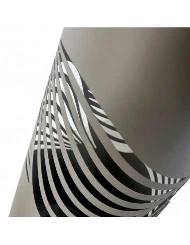 Paragüero beige redondo de metal, diseño de ondas, 49 x 19,5 cm, soporte para paraguas con recipiente de plástico, estilo modern