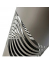 Paragüero beige redondo de metal, diseño de ondas, 49 x 19,5 cm, soporte para paraguas con recipiente de plástico, estilo modern