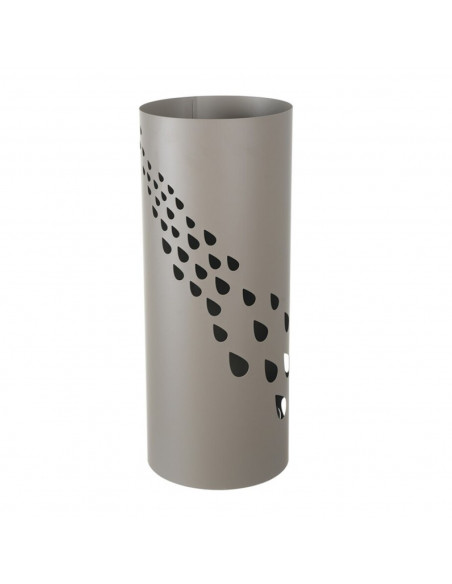 Paragüero beige redondo de metal, diseño de gotas, 49 x 19,5 cm, soporte para paraguas con recipiente de plástico, estilo modern
