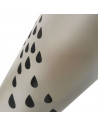 Paragüero beige redondo de metal, diseño de gotas, 49 x 19,5 cm, soporte para paraguas con recipiente de plástico, estilo modern