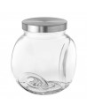 Tradineur - Tarro de Transparente con dos posiciones y tapa de rosca metálica - Capacidad de 3000 ml - Recipiente inclinable par