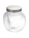 Tradineur - Tarro de Transparente con dos posiciones y tapa de rosca metálica - Capacidad de 3000 ml - Recipiente inclinable par