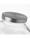 Tradineur - Tarro de Transparente con dos posiciones y tapa de rosca metálica - Capacidad de 3000 ml - Recipiente inclinable par
