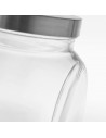 Tradineur - Tarro de Transparente con dos posiciones y tapa de rosca metálica - Capacidad de 3000 ml - Recipiente inclinable par