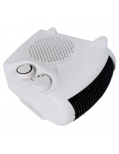 Tradineur - Calefactor küken horizontal y vertical 2000 W, calefactor de aire eléctrico de baño, termostato regulable, 2 niveles