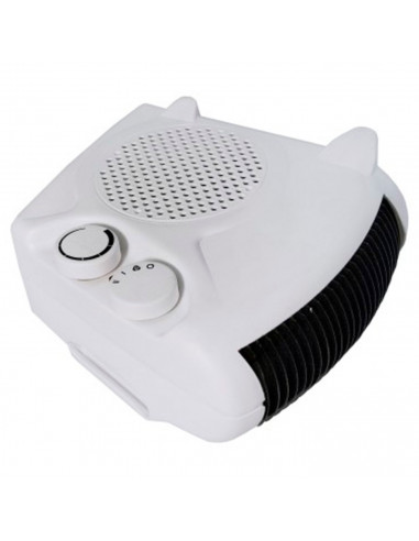 Tradineur - Calefactor küken horizontal y vertical 2000 W, calefactor de aire eléctrico de baño, termostato regulable, 2 niveles
