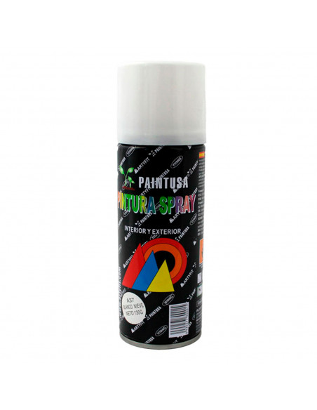 Paintusa - Bote de pintura en spray blanco nieve A37 200 ml, válido para multitud de superficies de interior y exterior: madera, Paintusa - Bote de pintura en spray blanco nieve A37 200 ml, válido para multitud de superficies de interior y exterior: madera,