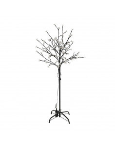 Árbol decorativo con flores, 120 luces LED, luz cálida, uso exterior, 8 funciones, 150 cm, metal y plástico, decoración de navid