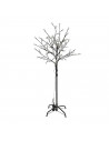 Árbol decorativo con flores, 120 luces LED, luz cálida, uso exterior, 8 funciones, 150 cm, metal y plástico, decoración de navid