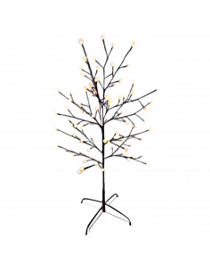 Árbol decorativo con bolas, 150 luces LED, luz cálida, uso exterior, 8 funciones, 180 cm, metal y plástico, decoración de navida